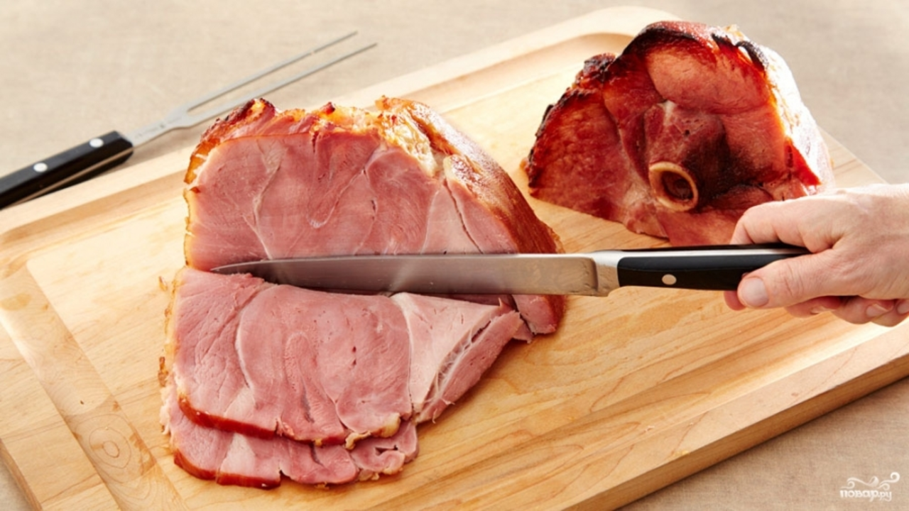 What does cut side down mean when cooking a ham?